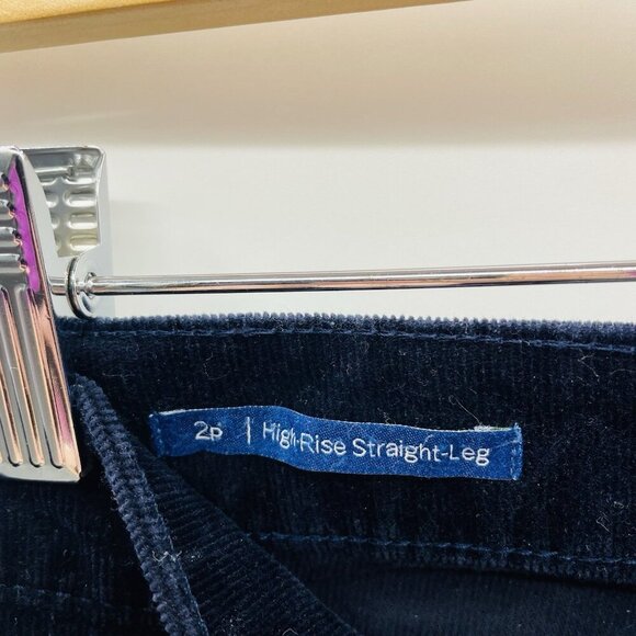 Talbots Petite Womens Size 2P High Waist Straight Leg Corduroy Pants in Blue 277 - Picture 6 of 8